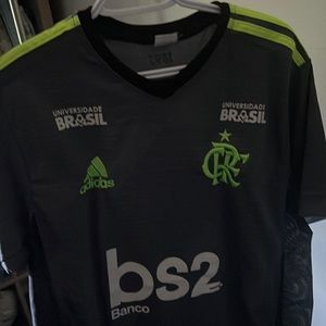 Gray and Lime Green Flamengo Soccer Jersey